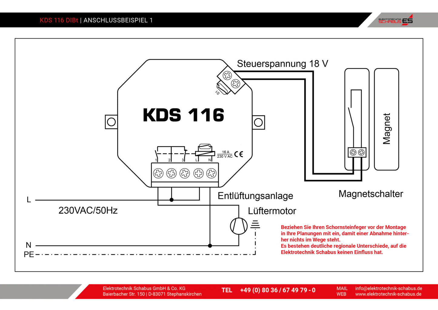 Kabel-Abluftsteuerung KDS 116