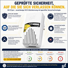 GX-C1pro Kohlenmonoxid-Melder mit elektrochemischem Sensor, Selbsttest und optischem sowie akustischem Alarm
