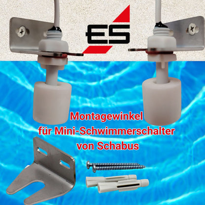 Anschauungsbild Montagewinkel mit Schwimmerschalter montiert