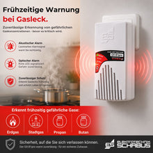 GX-B1pro Gasmelder mit optischem und akustischem Alarm zur zuverlässigen Warnung bei Erdgas-, Propan- und Butangasleckagen.