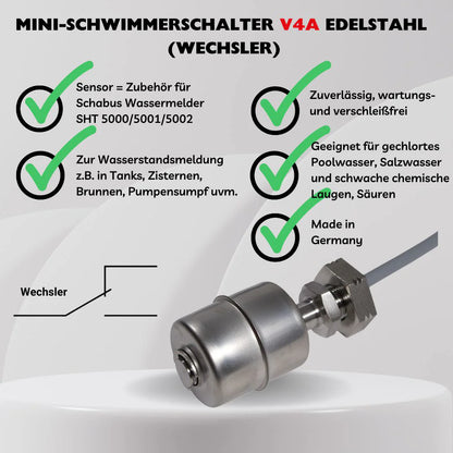 Mini-Schwimmerschalter V4A Wechsler-Kontakt