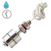 SHT 5014 Mini-Schwimmerschalter aus V4A-Edelstahl mit 2,5 m Anschlusskabel und wählbarer NC-/NO-Schaltfunktion zur zuverlässigen Pegelüberwachung in Wasser, Poolwasser und weiteren Flüssigkeiten.