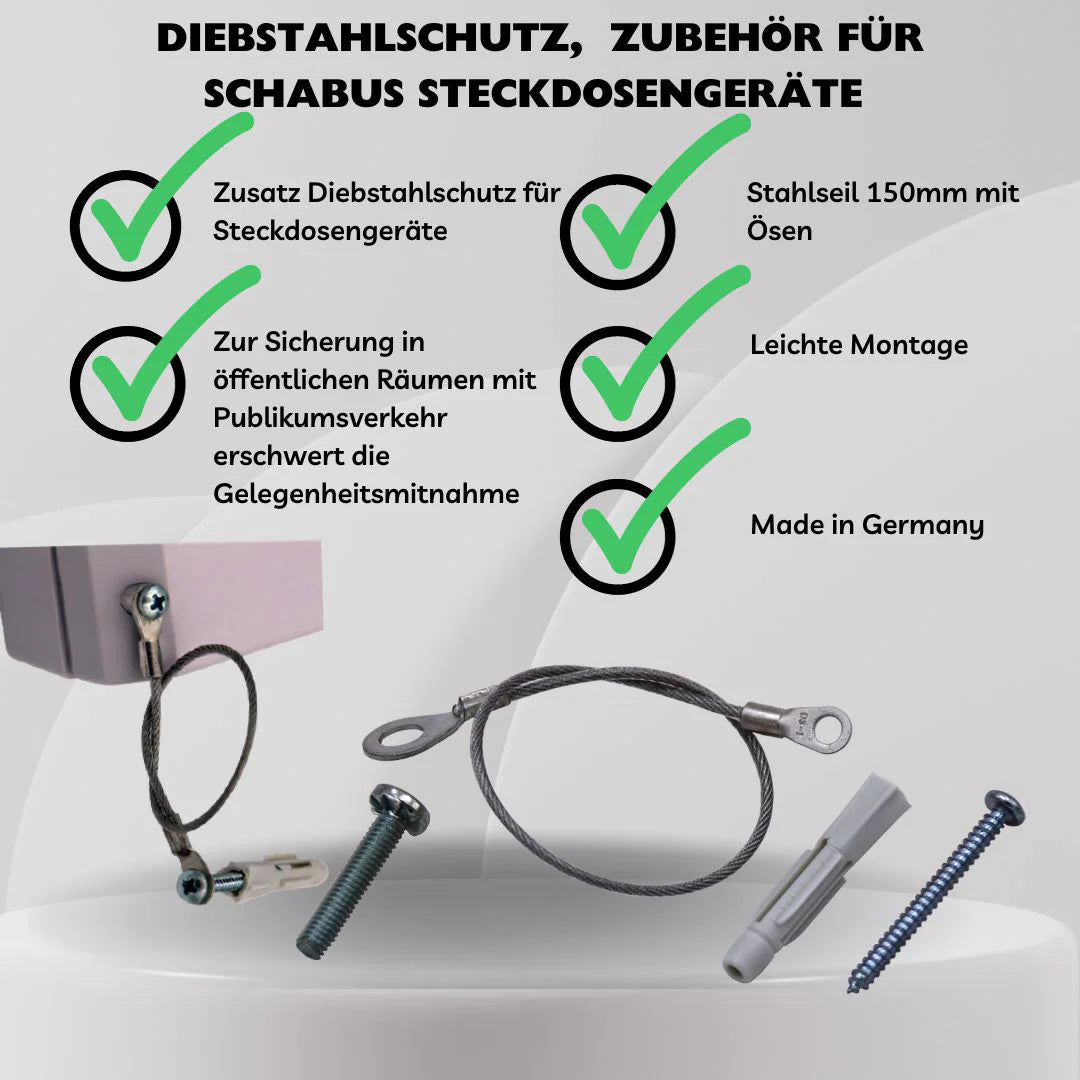 Diebstahlssicherung für Steckdosengeräte