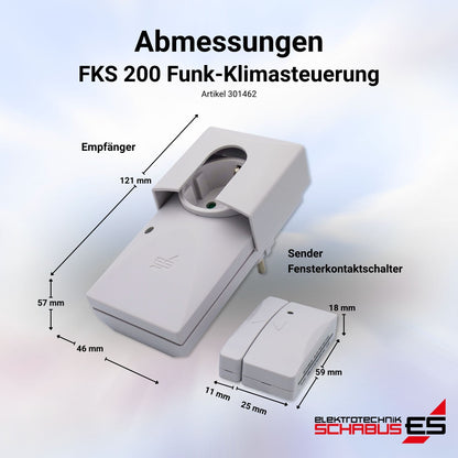 Abmessungen der FKS200 Funk-Klimasteuerung
