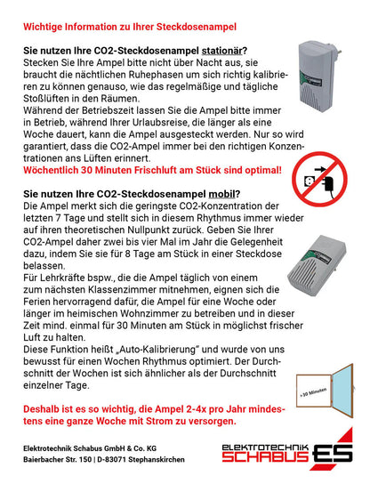 GX-D11 CO2 Steckdosen-Ampel speziell für Arztpraxen, Wartezimmer