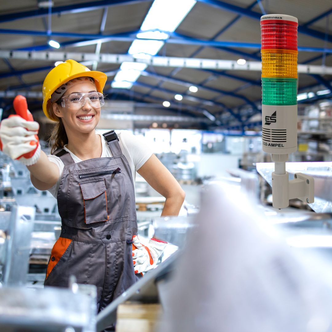 CO2 Ampel in der Fabrik