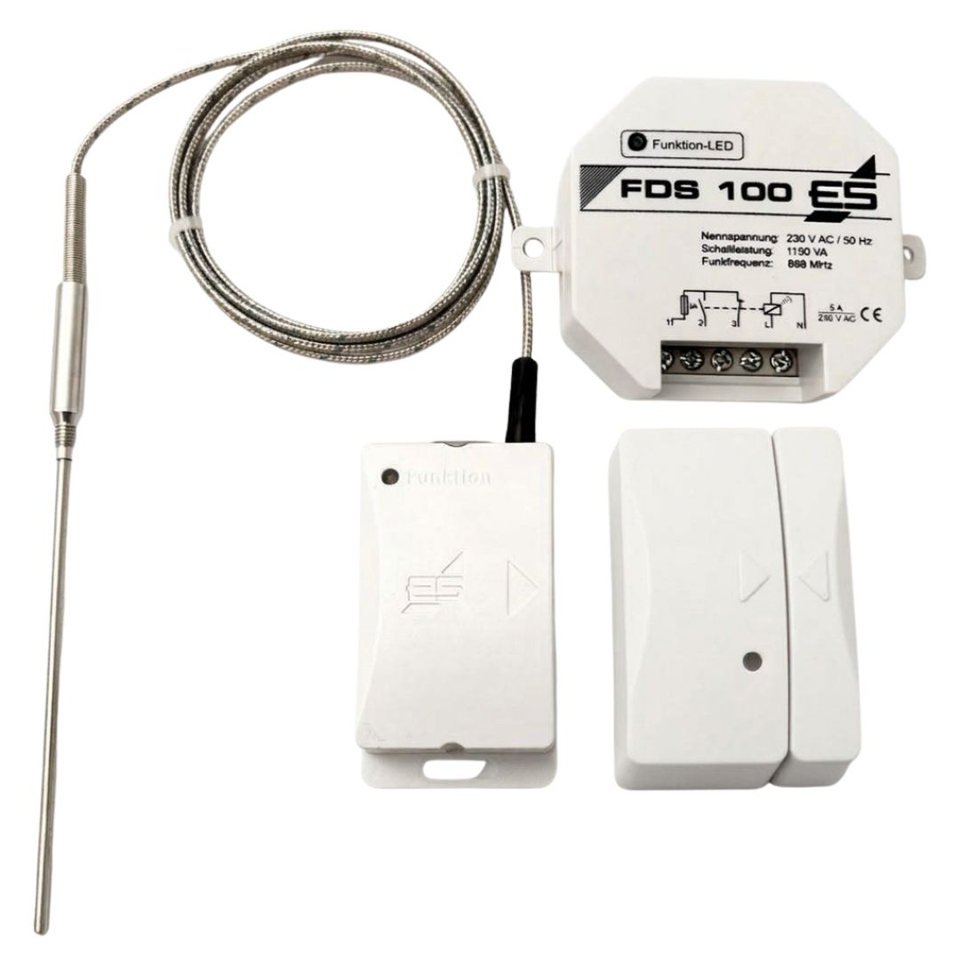 FTX 100 Funk-Temperaturwächter mit FDS 100 Funk-Abluftsteuerung und Fensterkontakt