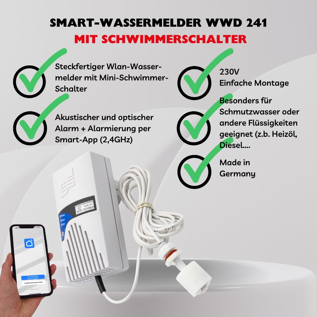 Wassermelder WWD 241 Aufzählungspunkte