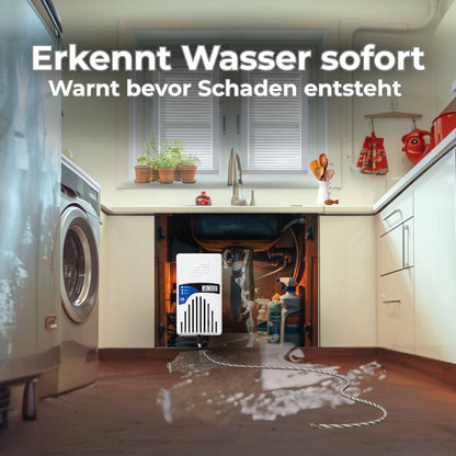 Wassermelder erkennt Wasser sofort dank Sensorkabel bevor Schaden entsteht