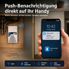 Wassermelder mit Sensorkabel Push Benachrichtigung direkt auf ihr Handy