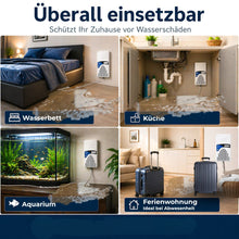 Wassermelder mit Sensorkabel für viele Einsatzbereiche wie Wasserbett, Küche, Aquarium, Ferienwohnung