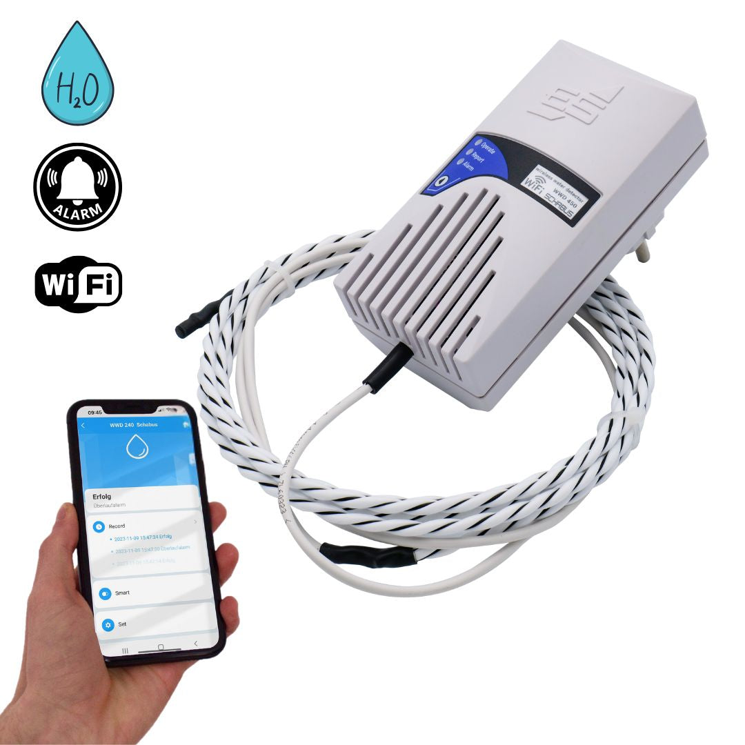 Smart-Wassermelder WWD 450 Sensorkabel Steckdosengerät 230V WLAN