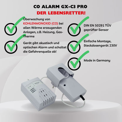 CO Melder GX C3 Aufzählungspunkte