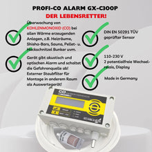 PROFI CO ALARM GX-C300P Kohlenmonoxid Melder für thermisch anspruchsvolle Räume