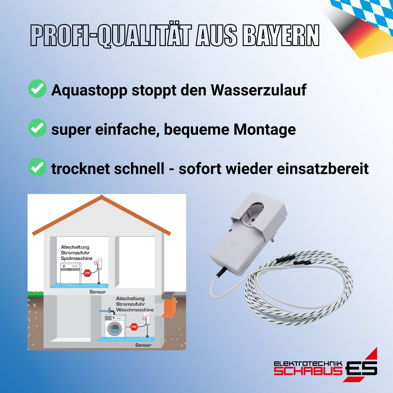 Aquastopp SHT 262 Wassermelder mit Sensorkabel