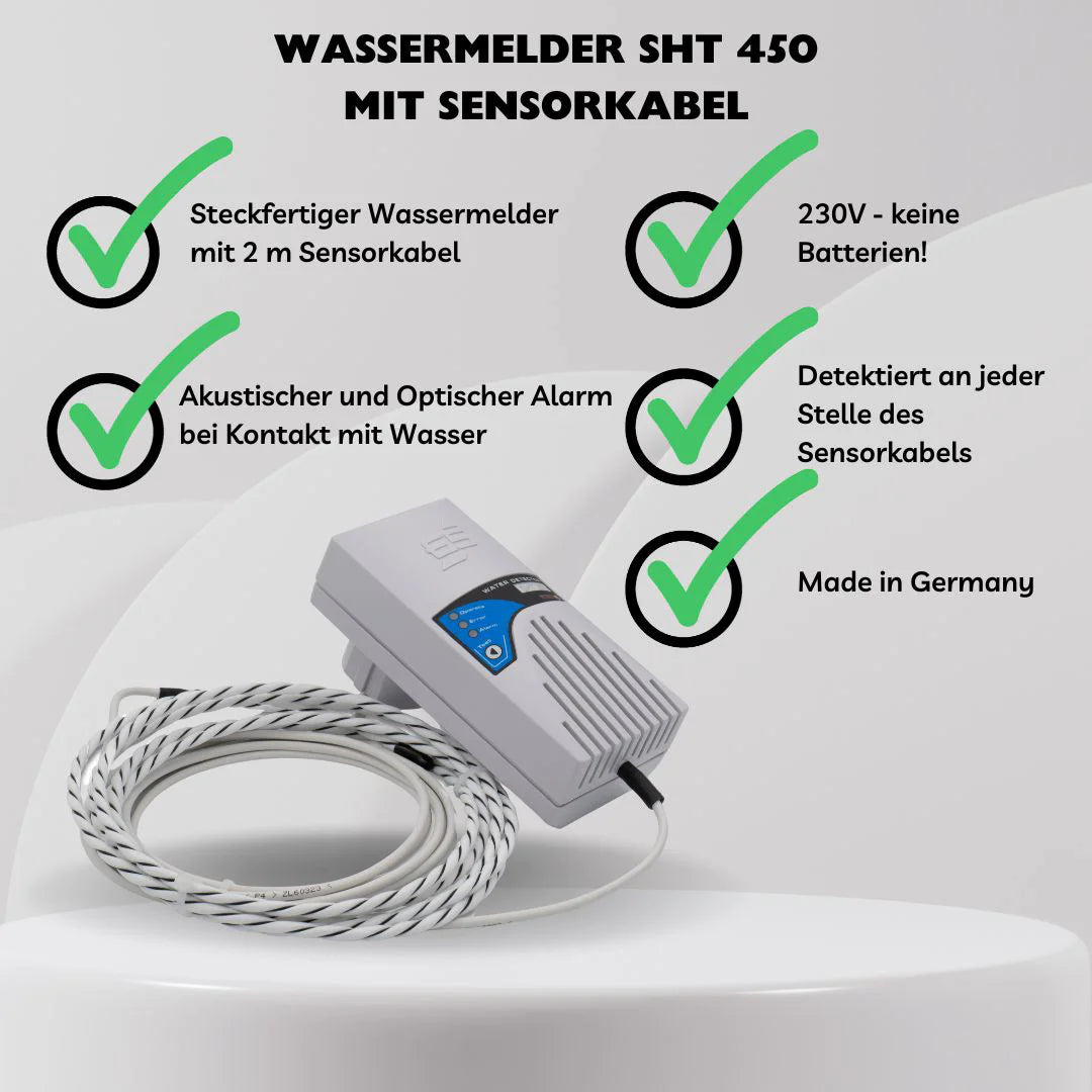 Steckdosen-Wassermelder SHT 450 mit Sensorkabel