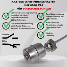 SHT 8080 aktiver Mini-Schwimmerschalter V2A Schaltprinzip "Logik Pegel"
