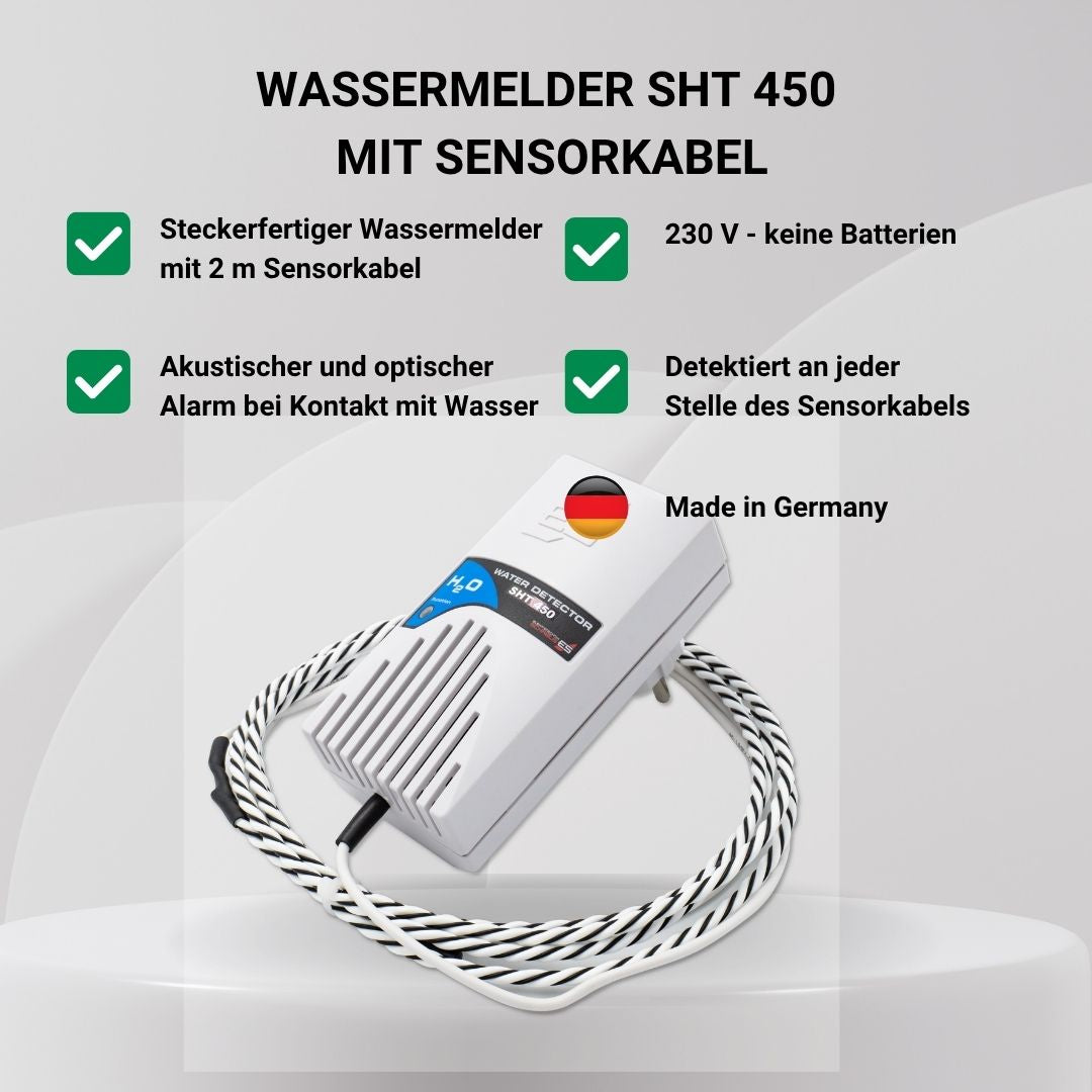 Steckdosen-Wassermelder SHT 450 mit Sensorkabel