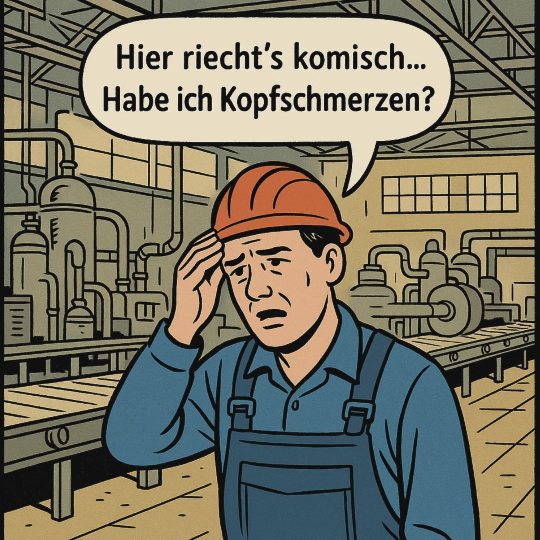 CO2 Ampel Factory Anwendung Comic Clip