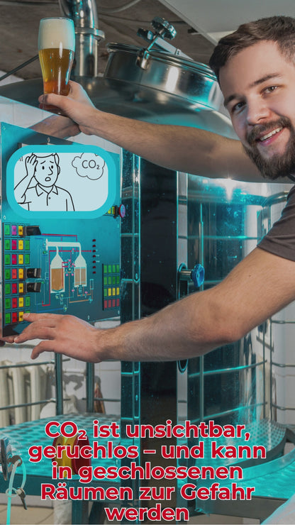 Videoclip CO2 Melder mit externem Sensors für Brauereien, Kühlräume, Schankanlagen
