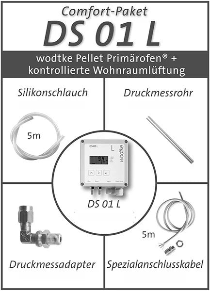 Differenzdruck-Controller DS-01 L Comfort-Paket Lüftung + Pellet Primärofen